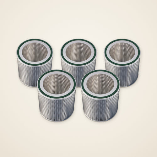 Five Wallop spare HEPA filters with the eucalyptus green seal ring